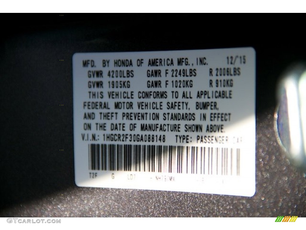 2016 Accord LX Sedan - Modern Steel Metallic / Gray photo #19