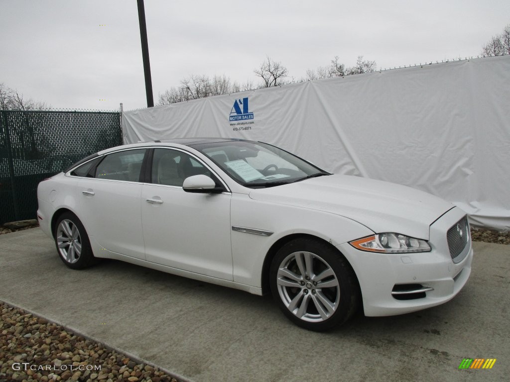 2013 XJ XJL Portfolio AWD - Polaris White / Ivory/Jet photo #1