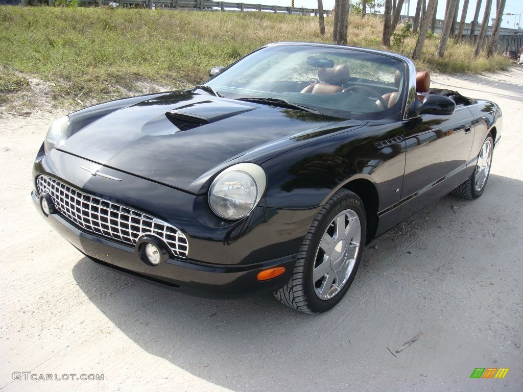 2003 Thunderbird Premium Roadster - Evening Black / Black Ink/Saddle photo #3