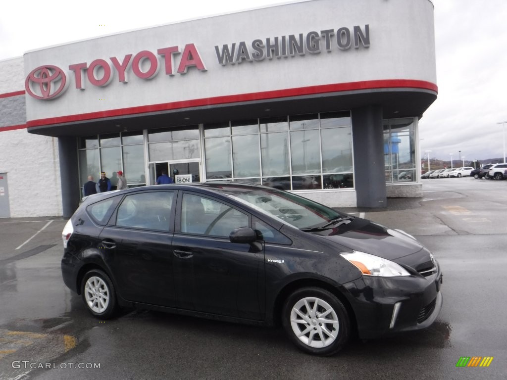 2012 Prius v Five Hybrid - Black / Dark Gray photo #2