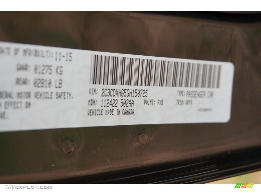 2016 Charger Color Code PX8 for Pitch Black Photo ...