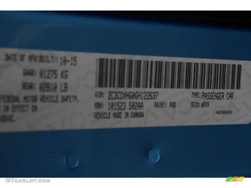 2016 Charger Color Code PQD for B5 Blue Pearl Photo #109597688