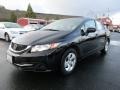 2015 Crystal Black Pearl Honda Civic LX Sedan  photo #3