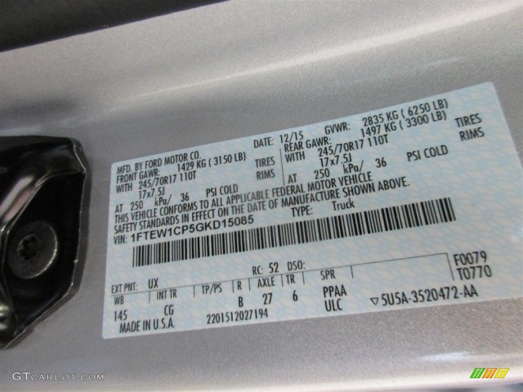 2016 F150 XL SuperCrew - Ingot Silver / Medium Earth Gray photo #15