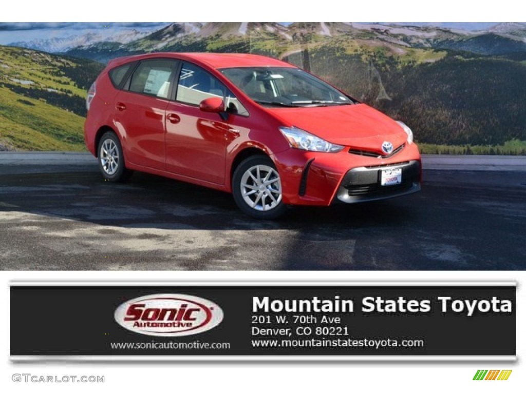 2016 Prius v Two - Absolutely Red / Black photo #1