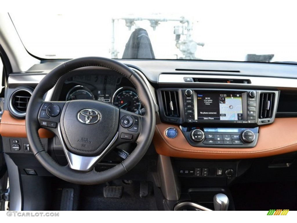 2016 Toyota RAV4 Limited Hybrid AWD Cinnamon Dashboard Photo #109603316