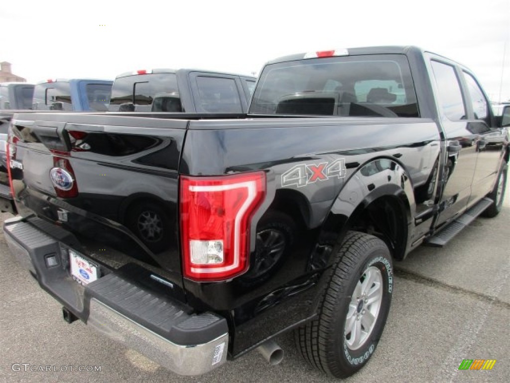 2016 F150 XL SuperCrew 4x4 - Shadow Black / Medium Earth Gray photo #7