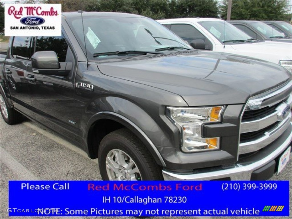 2015 F150 Lariat SuperCrew - Magnetic Metallic / Black photo #1