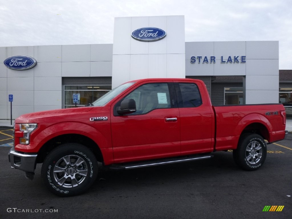 2016 F150 XLT SuperCab 4x4 - Race Red / Medium Light Camel photo #1