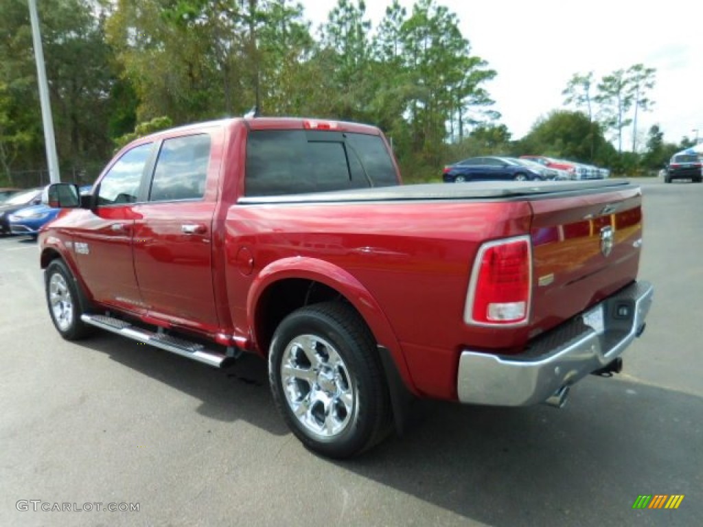 2014 1500 Laramie Crew Cab 4x4 - Deep Cherry Red Crystal Pearl / Canyon Brown/Light Frost Beige photo #3