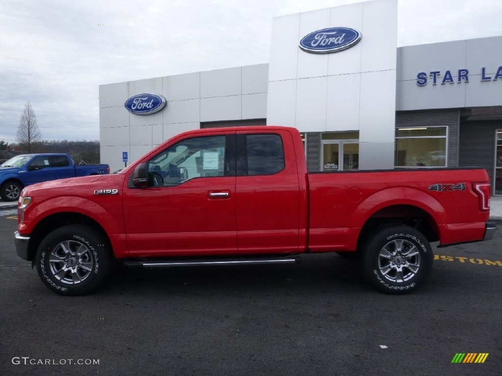 2016 F150 XLT SuperCab 4x4 - Race Red / Medium Light Camel photo #9