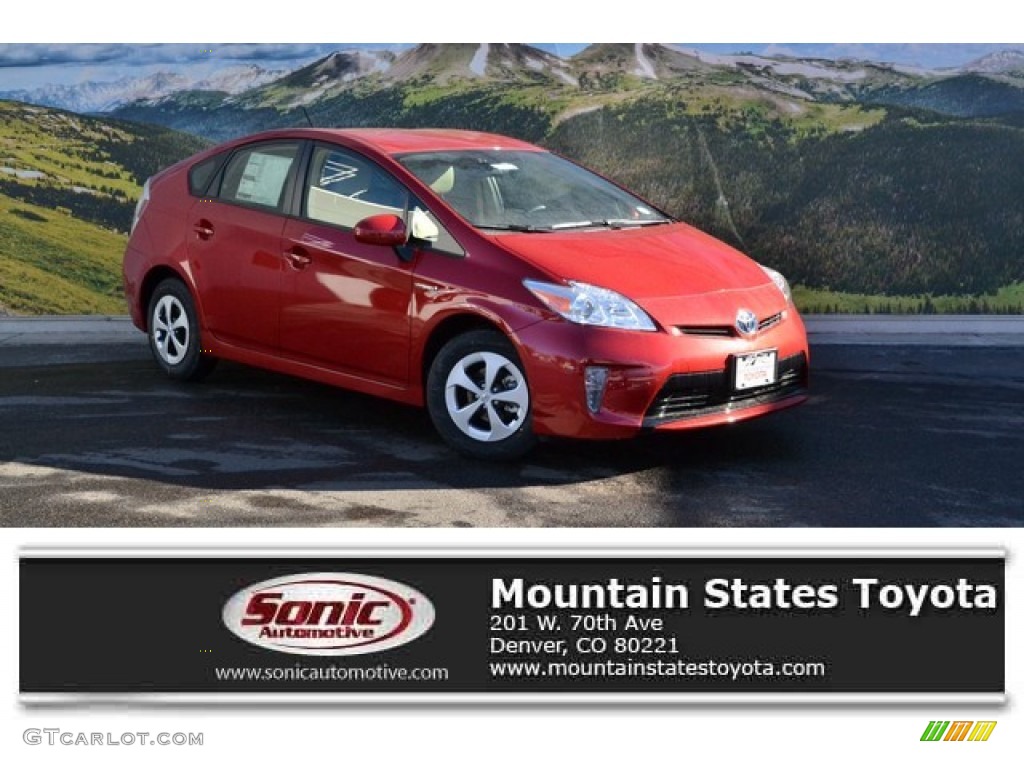 2015 Prius Four Hybrid - Barcelona Red Metallic / Bisque photo #1