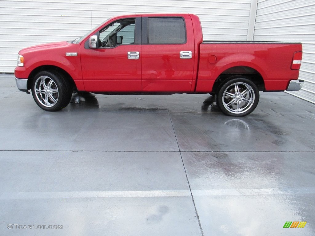 2005 F150 XLT SuperCrew - Bright Red / Medium Flint/Dark Flint Grey photo #3