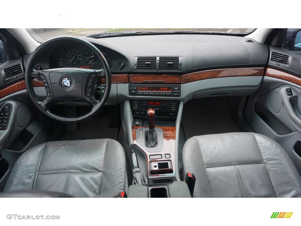 2001 5 Series 530i Sedan - Steel Blue Metallic / Grey photo #17