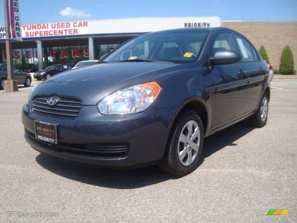 2008 Accent GLS Sedan - Charcoal Gray / Gray photo #1