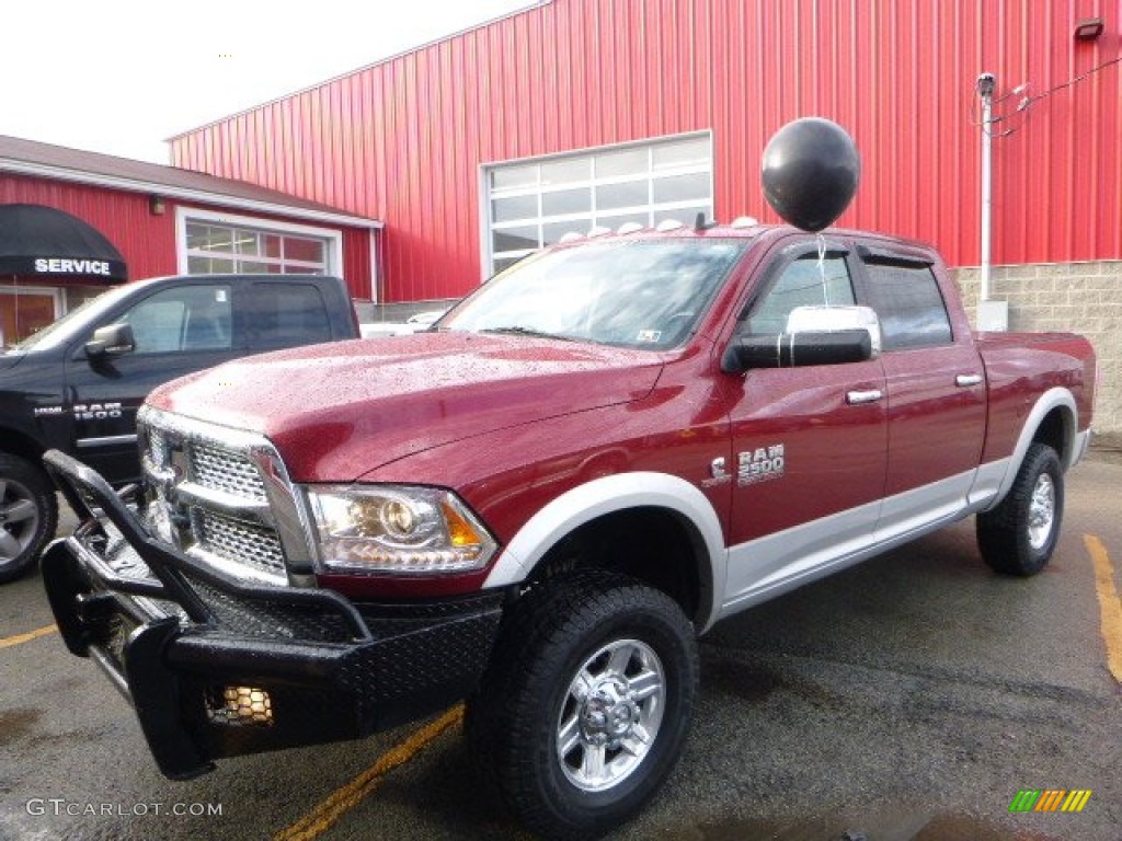 2013 2500 Laramie Crew Cab 4x4 - Deep Cherry Red Pearl / Black photo #1