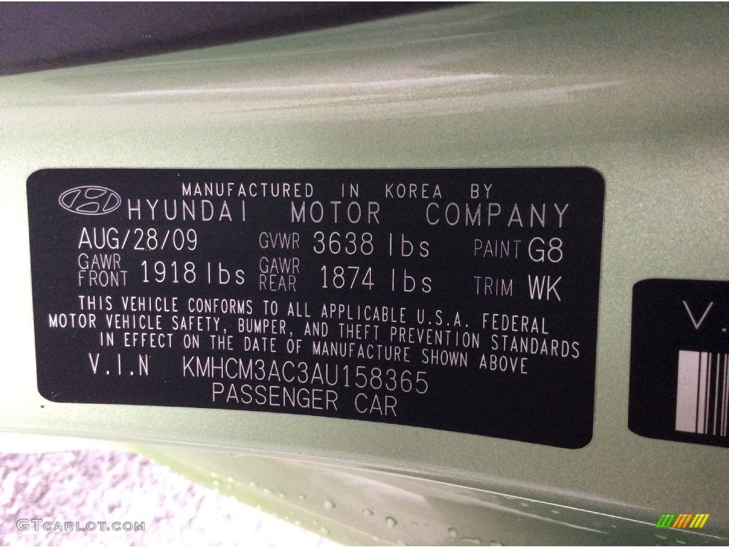 2010 Accent GS 3 Door - Apple Green / Black photo #23
