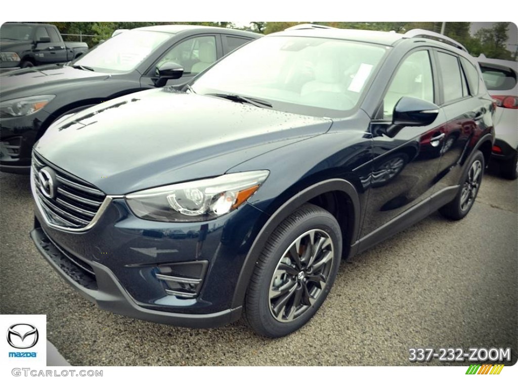 2016 CX-5 Grand Touring - Deep Crystal Blue Mica / Parchment photo #1