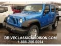 2016 Hydro Blue Pearl Jeep Wrangler Unlimited Sport 4x4  photo #1