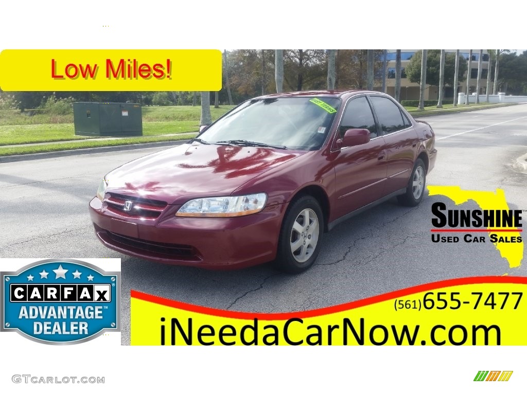 2000 Accord SE Sedan - Ruby Red Pearl / Ivory photo #1