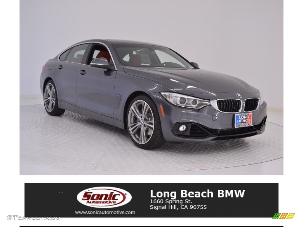 2016 4 Series 435i Gran Coupe - Mineral Grey Metallic / Coral Red photo #1