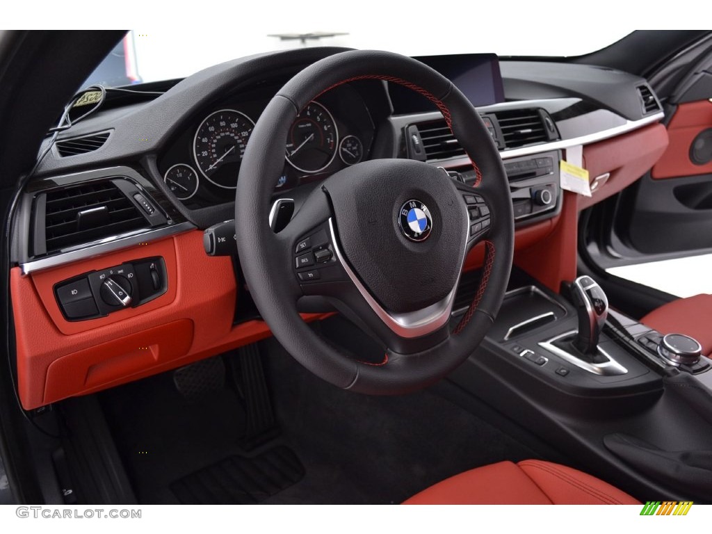 2016 4 Series 435i Gran Coupe - Mineral Grey Metallic / Coral Red photo #7