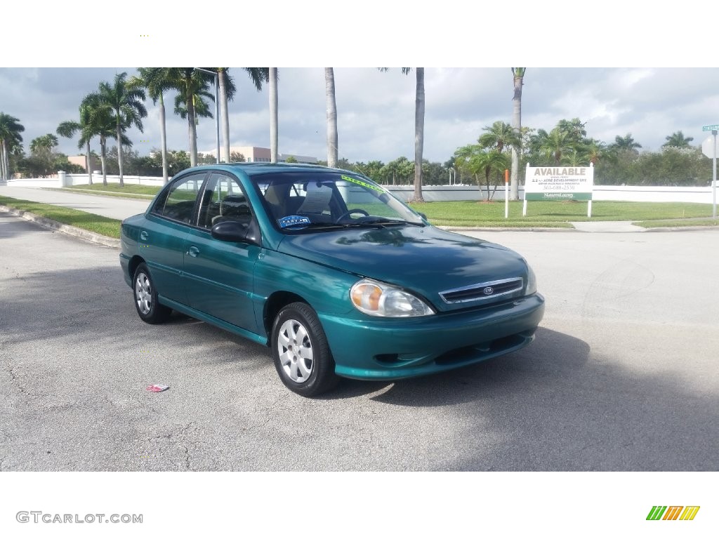 2001 Rio Sedan - Emerald Green / Beige photo #7