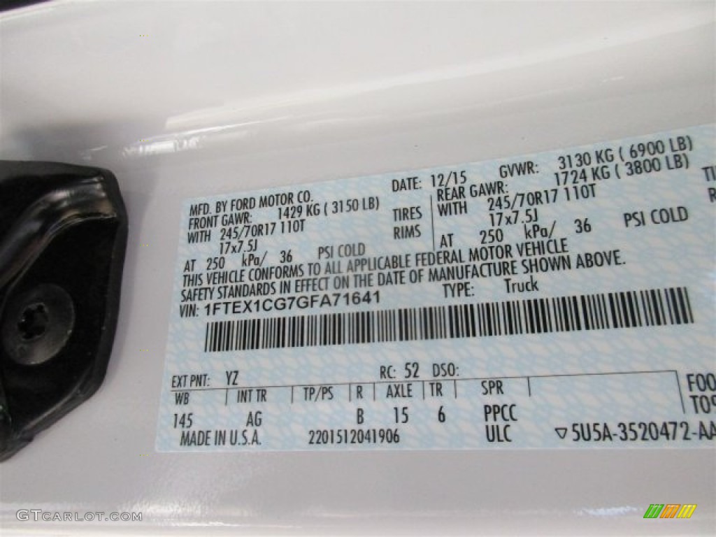 2016 F150 XL SuperCab - Oxford White / Medium Earth Gray photo #15