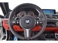 2016 BMW 4 Series Coral Red Interior Steering Wheel Photo