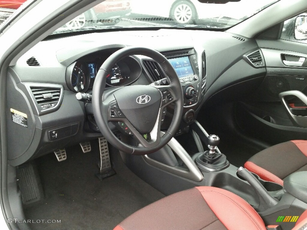 2015 Veloster Turbo - Elite White / Black/Red photo #13