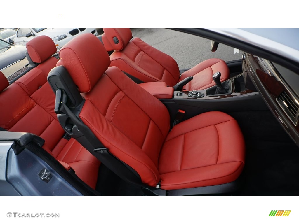 Coral Red/Black Dakota Leather Interior 2011 BMW 3 Series 335i Convertible Photo #109648492