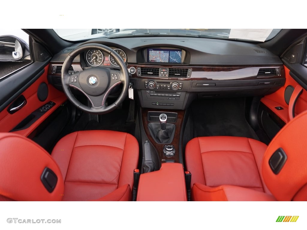 2011 BMW 3 Series 335i Convertible Coral Red/Black Dakota Leather Dashboard Photo #109648540
