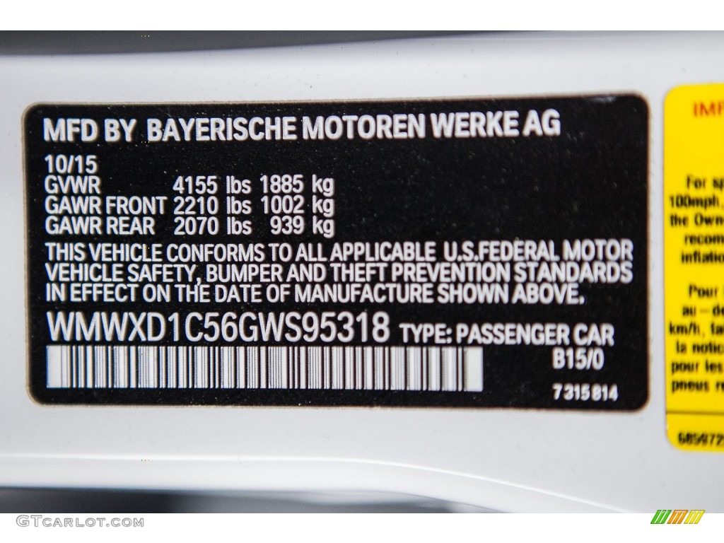 2016 Countryman Color Code B15 for Light White Photo #109649089
