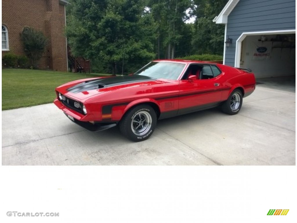 1972 Mustang Mach 1 Coupe - Bright Red / Black photo #2