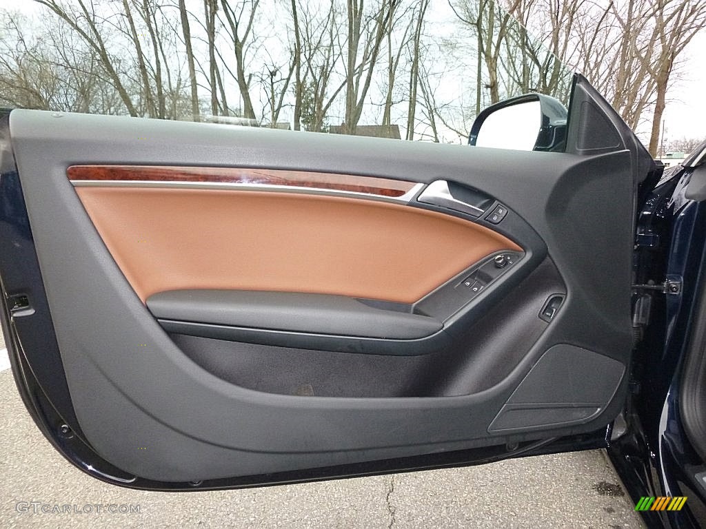 2010 Audi A5 2.0T quattro Coupe Cinnamon Brown Door Panel Photo #109654665