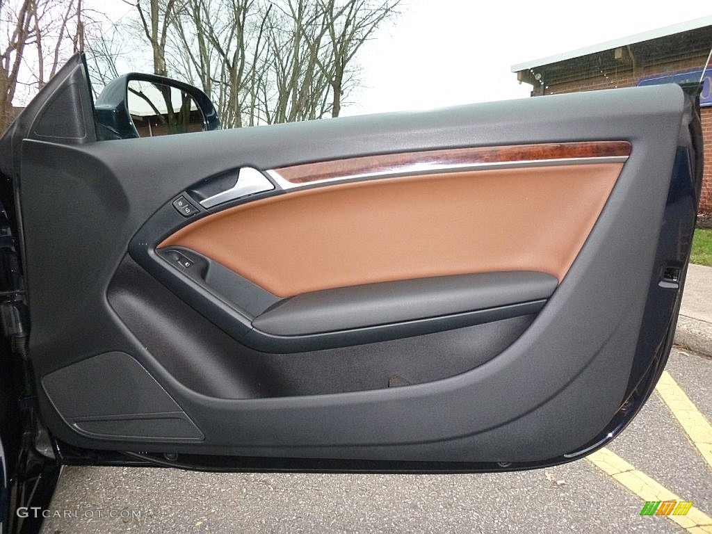 2010 Audi A5 2.0T quattro Coupe Cinnamon Brown Door Panel Photo #109654764