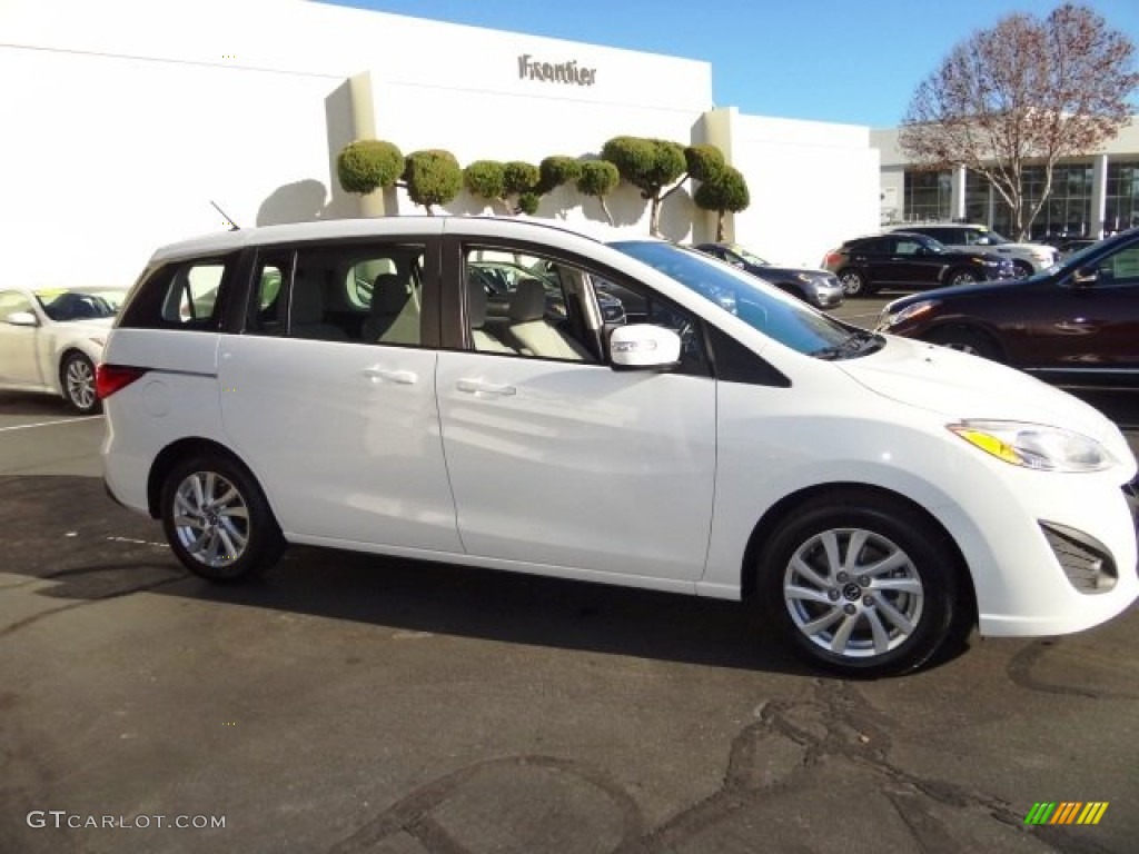 2013 MAZDA5 Sport - Crystal White Pearl / Sand photo #4