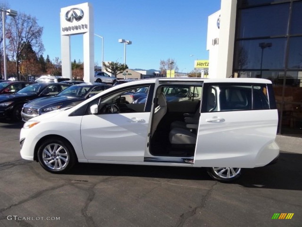 2013 MAZDA5 Sport - Crystal White Pearl / Sand photo #7
