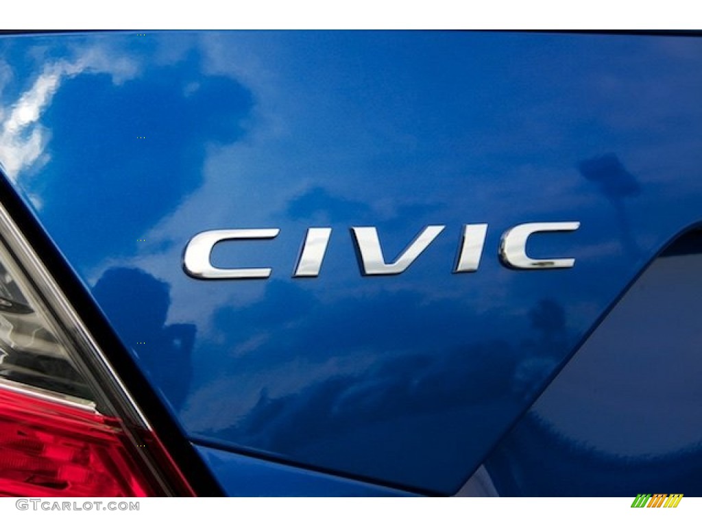 2016 Civic EX Sedan - Aegean Blue Metallic / Black photo #3