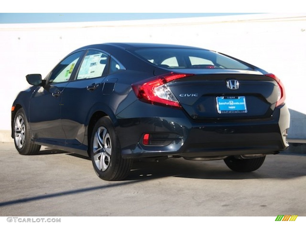 2016 Civic LX Sedan - Cosmic Blue Metallic / Gray photo #2