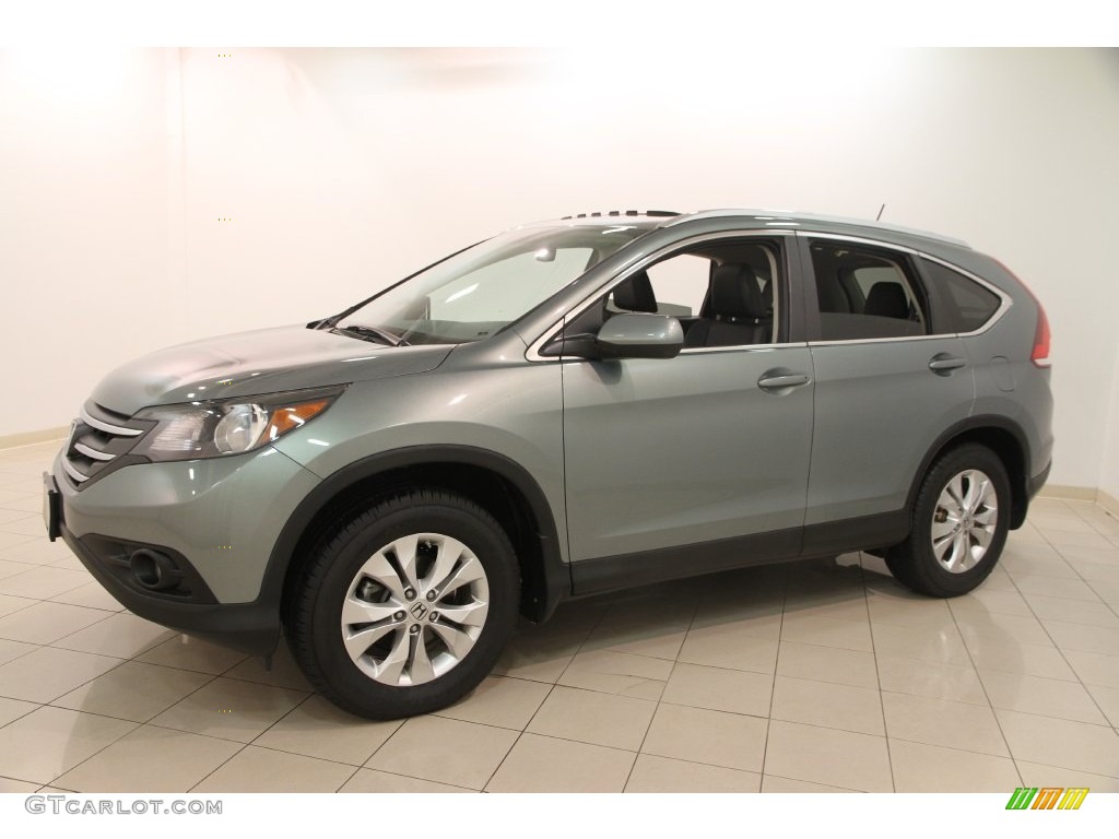 2012 CR-V EX-L 4WD - Opal Sage Metallic / Black photo #3