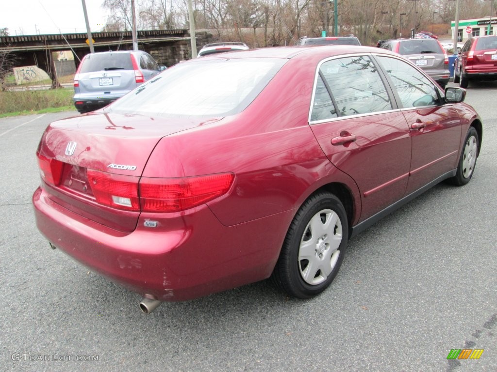 2005 Accord LX V6 Sedan - Redondo Red Pearl / Gray photo #6