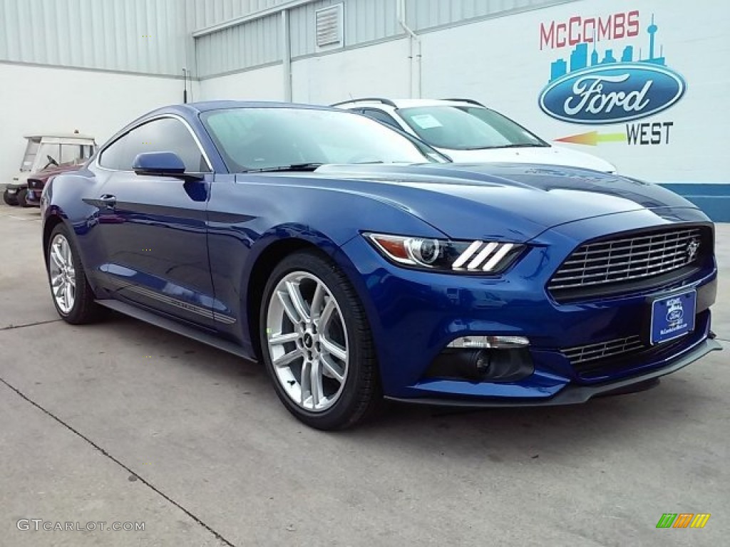 2016 Mustang EcoBoost Premium Coupe - Deep Impact Blue Metallic / Ebony photo #2