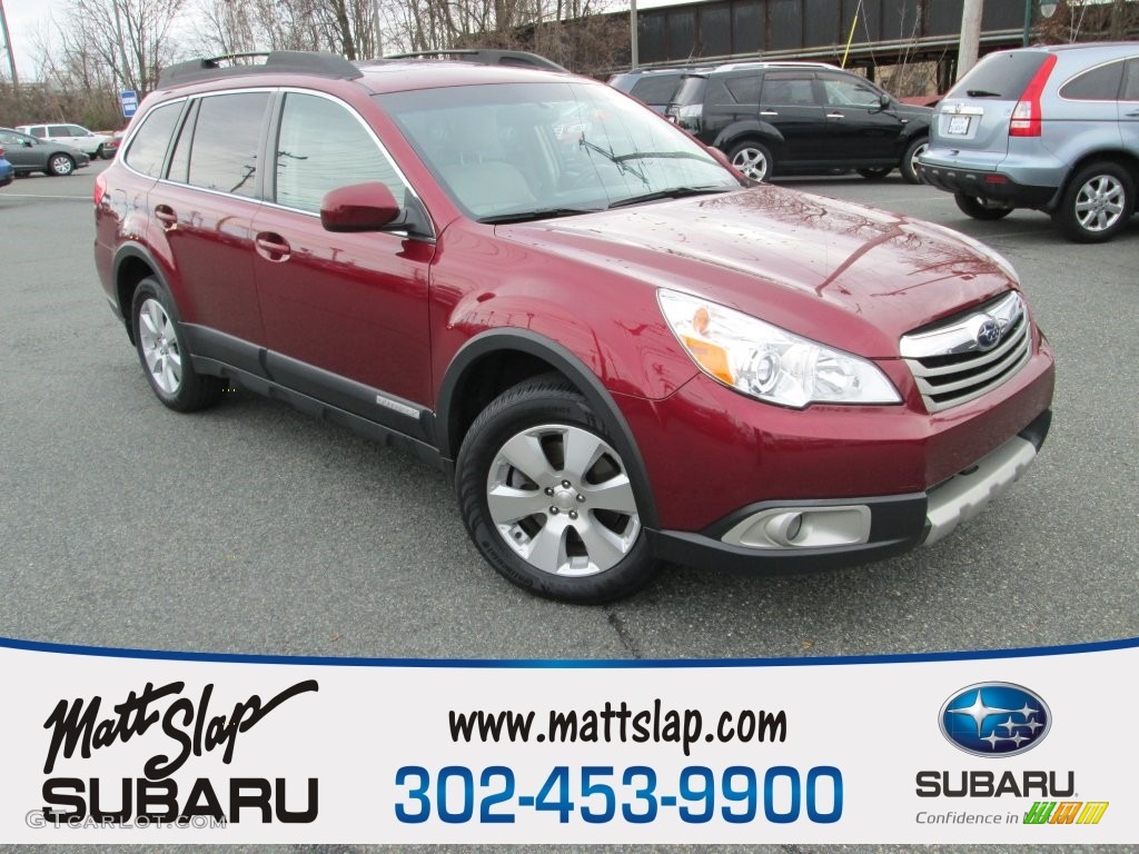 2011 Outback 3.6R Limited Wagon - Ruby Red Pearl / Warm Ivory photo #1