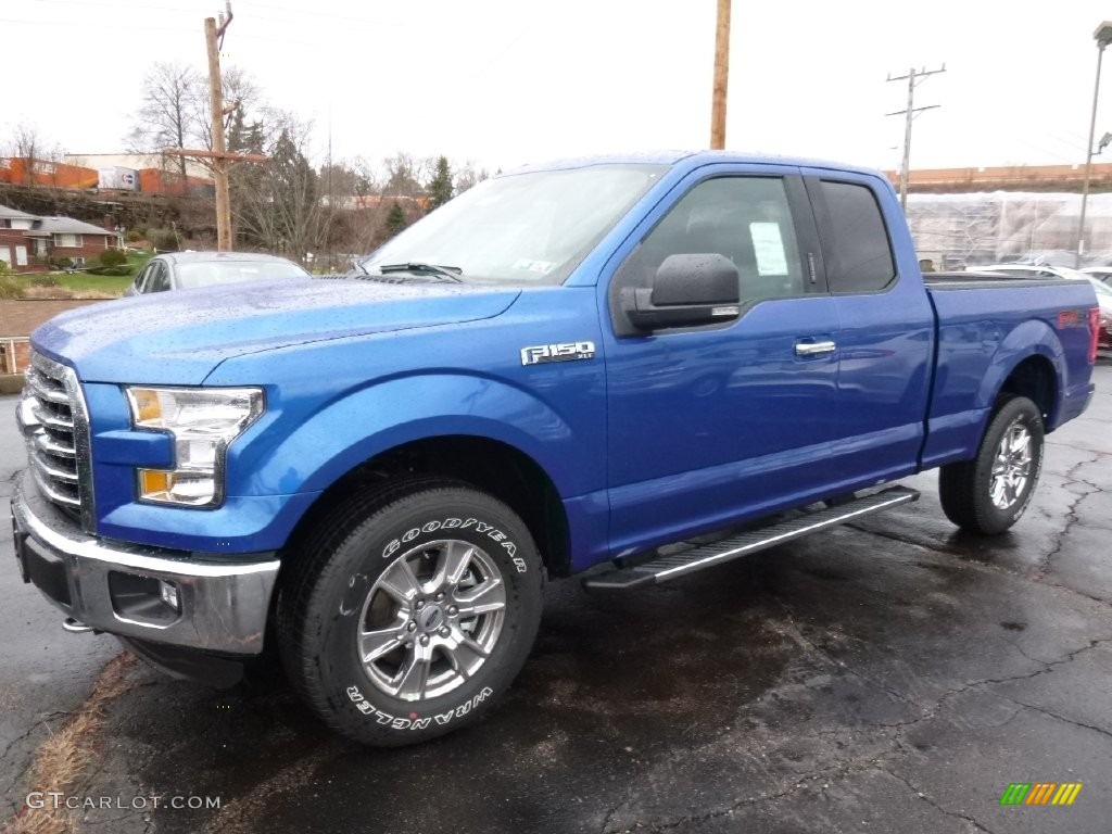 2016 F150 XLT SuperCab 4x4 - Blue Flame / Medium Earth Gray photo #5