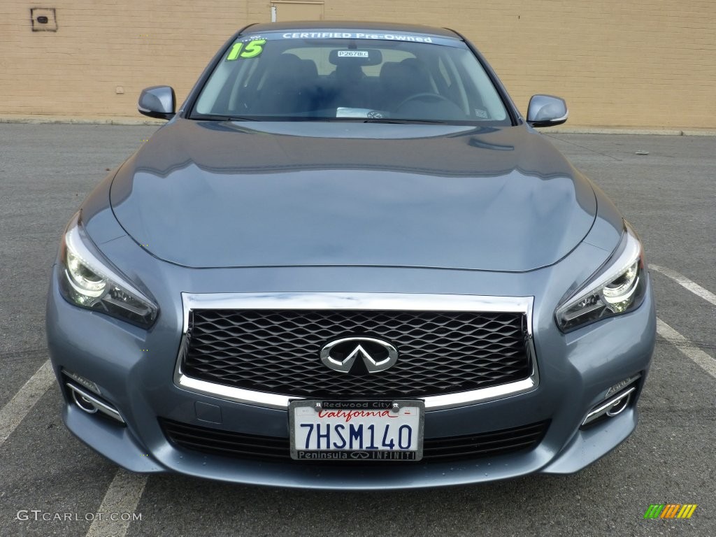 2015 Q50 Hybrid Premium - Hagane Blue / Graphite photo #9