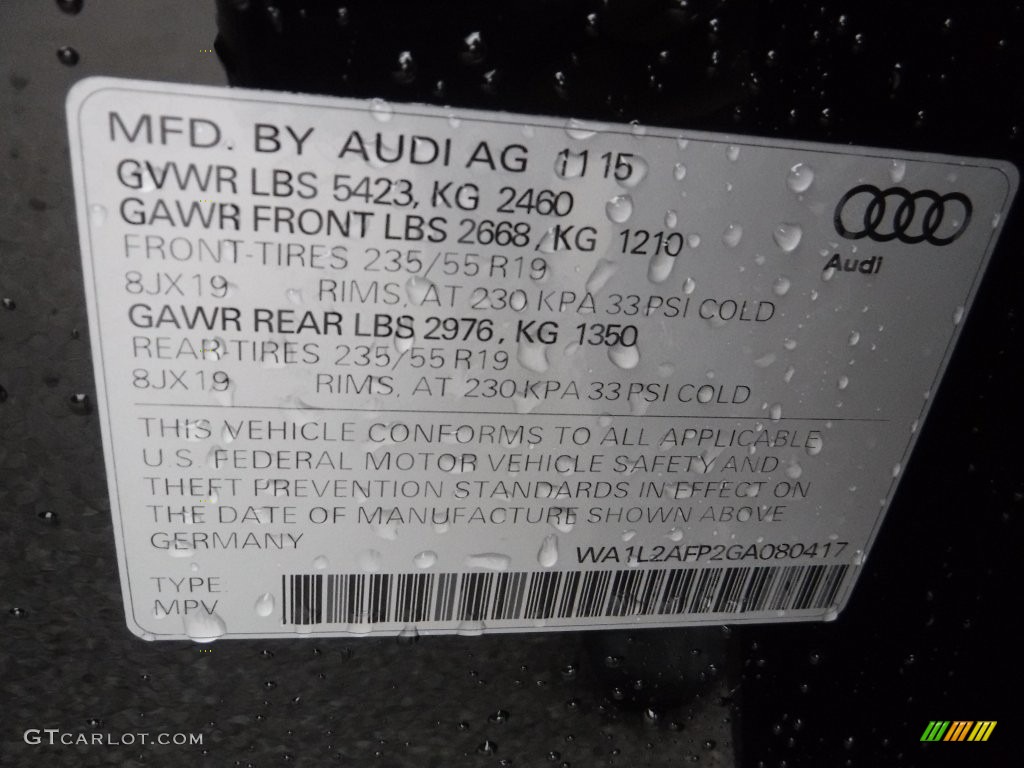 2016 Q5 2.0 TFSI Premium quattro - Brilliant Black / Black photo #40