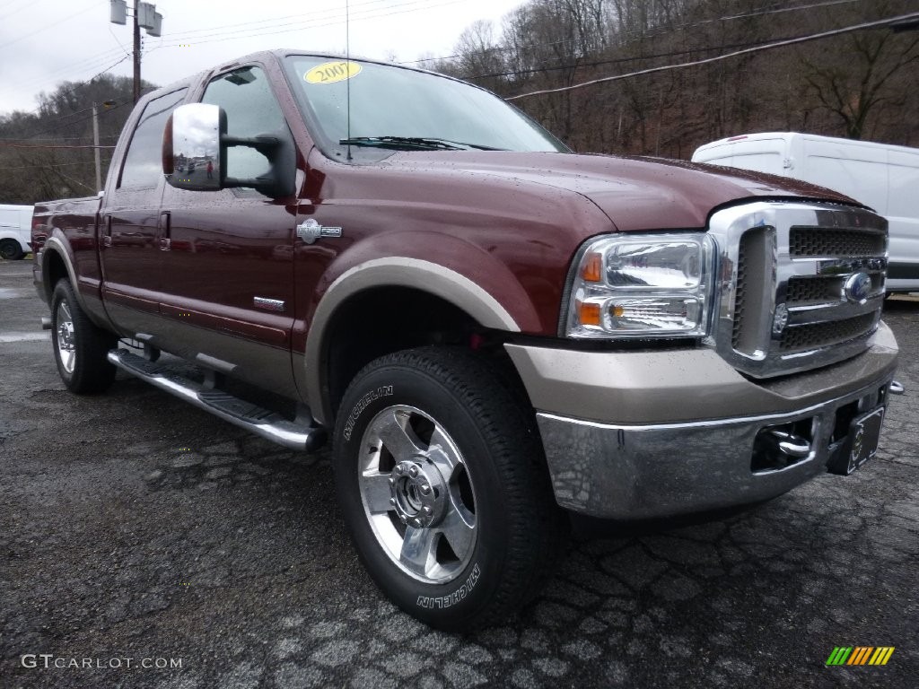 2007 F250 Super Duty King Ranch Crew Cab 4x4 - Dark Copper Metallic / Tan photo #8