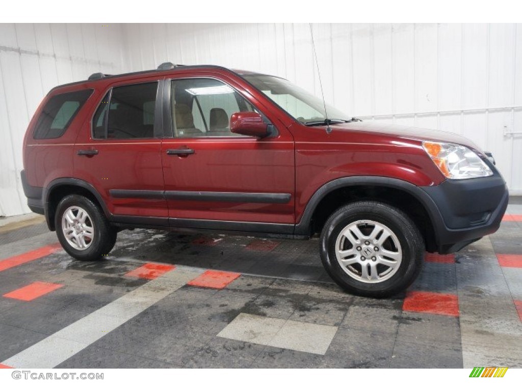 2002 CR-V EX 4WD - Chianti Red Pearl / Saddle photo #6