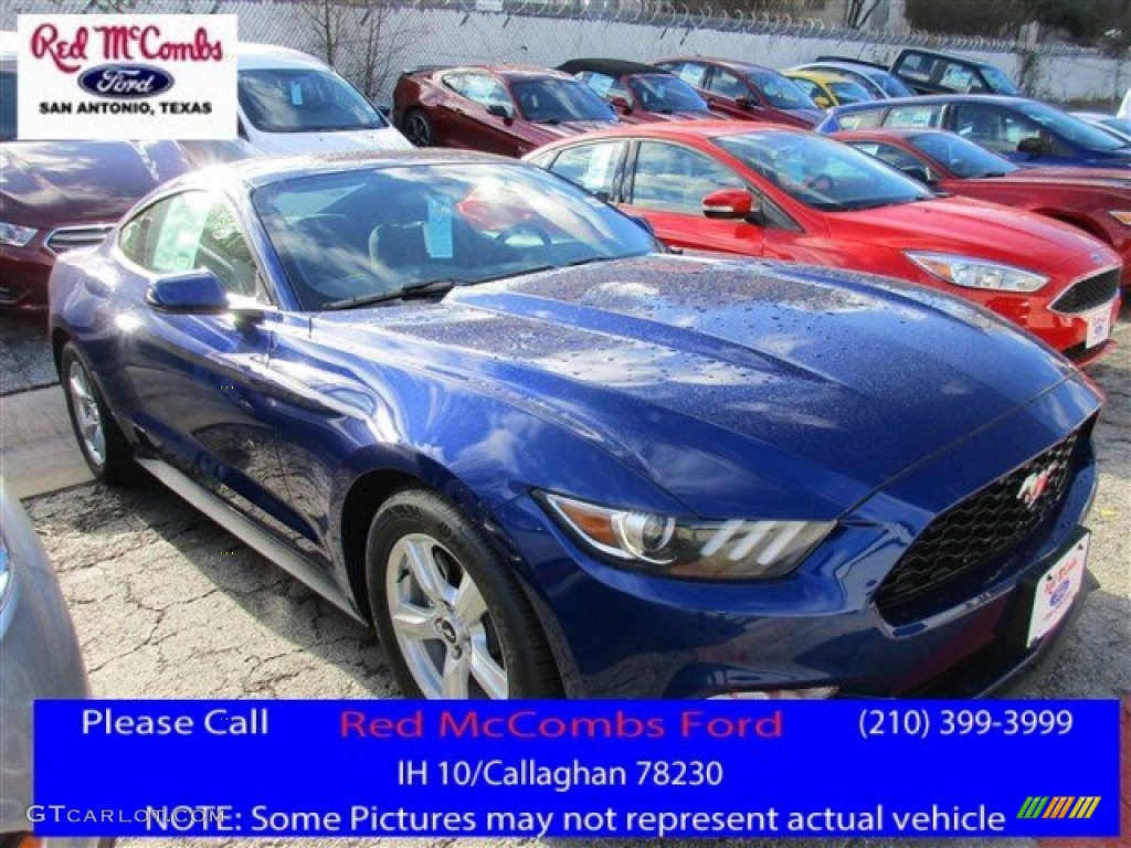 2016 Mustang V6 Coupe - Deep Impact Blue Metallic / Ebony photo #1
